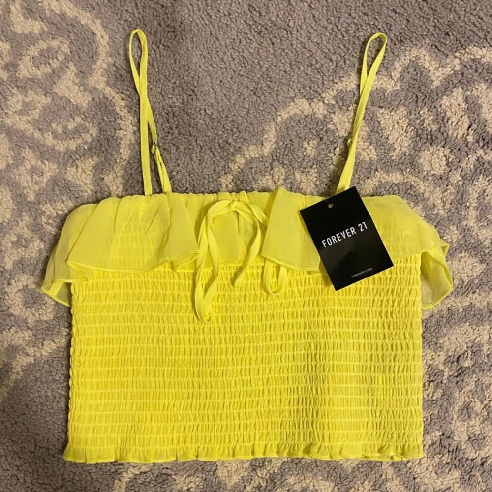 yellow forever 21 cropped tank